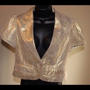 Vintage leather shirtsleeved jacket size M